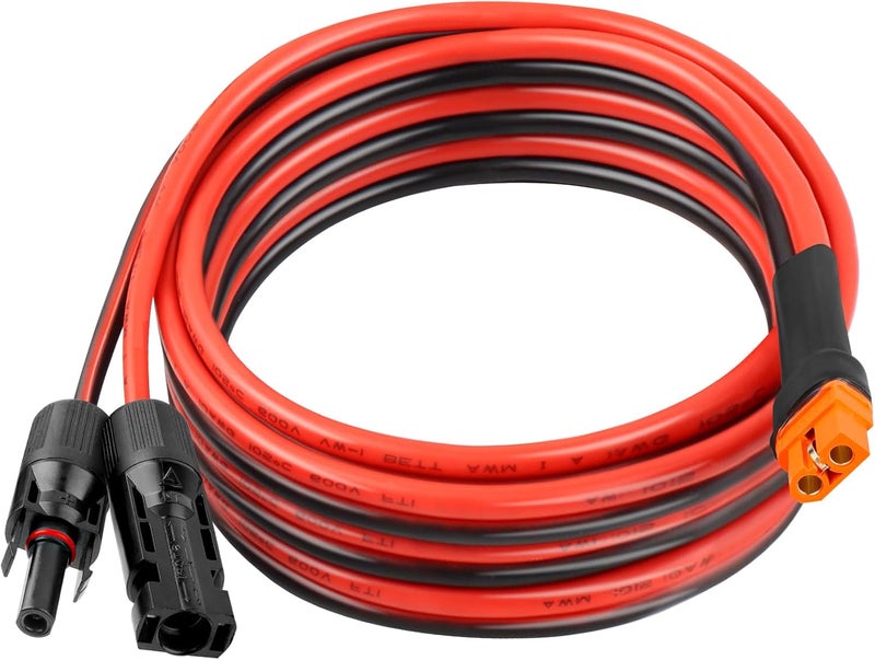 Kimbluth 10AWG 15FT Solar to XT60i Extension Cable 3 6 10 35 50 75 100FT Heavy Duty Adapter Cable Connector to XT60i Wire for Portable Power Station, Solar Panel, RV, Battery, Renewable Energy Applications - Image 1